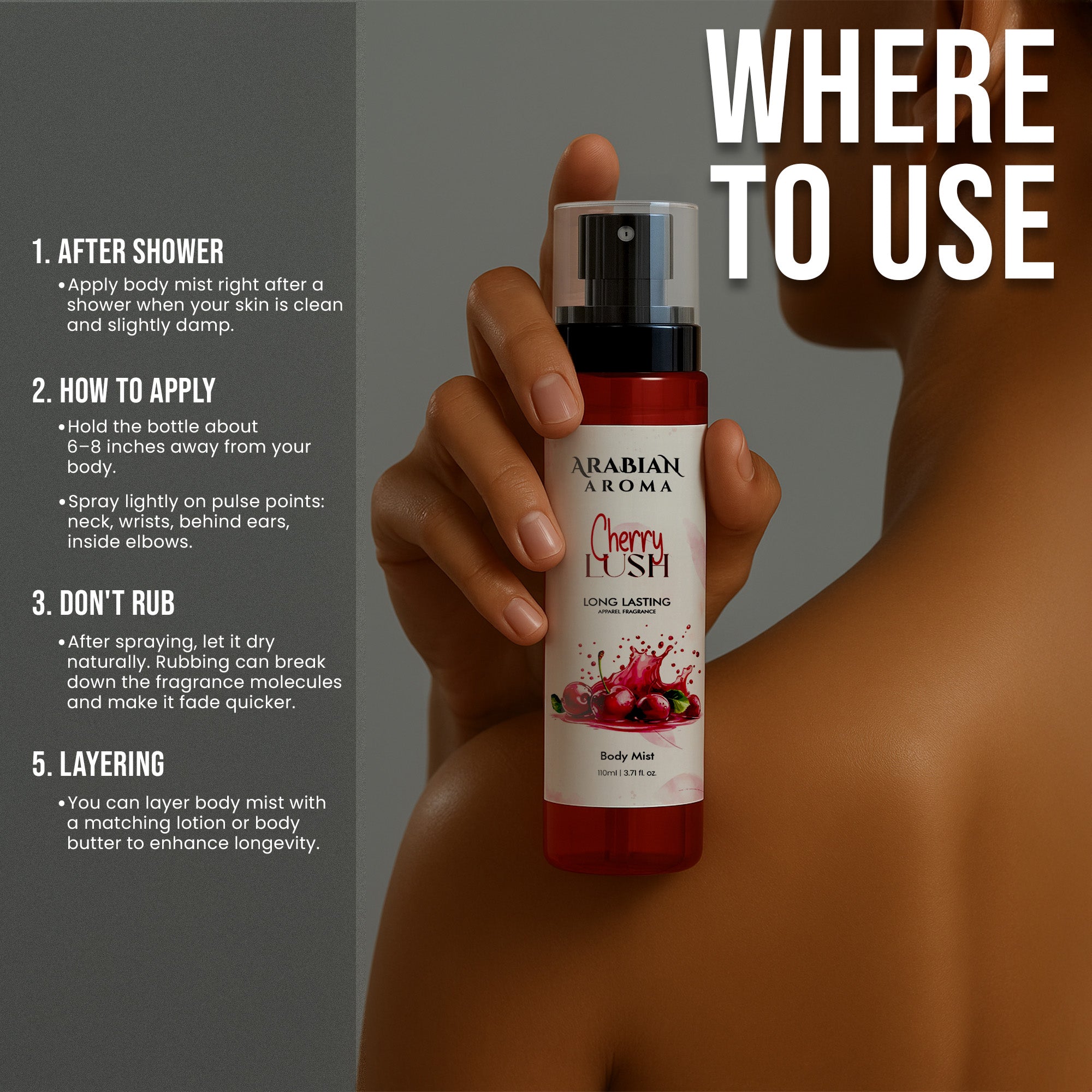 Arabian Aroma Cherry Lush Body Mist