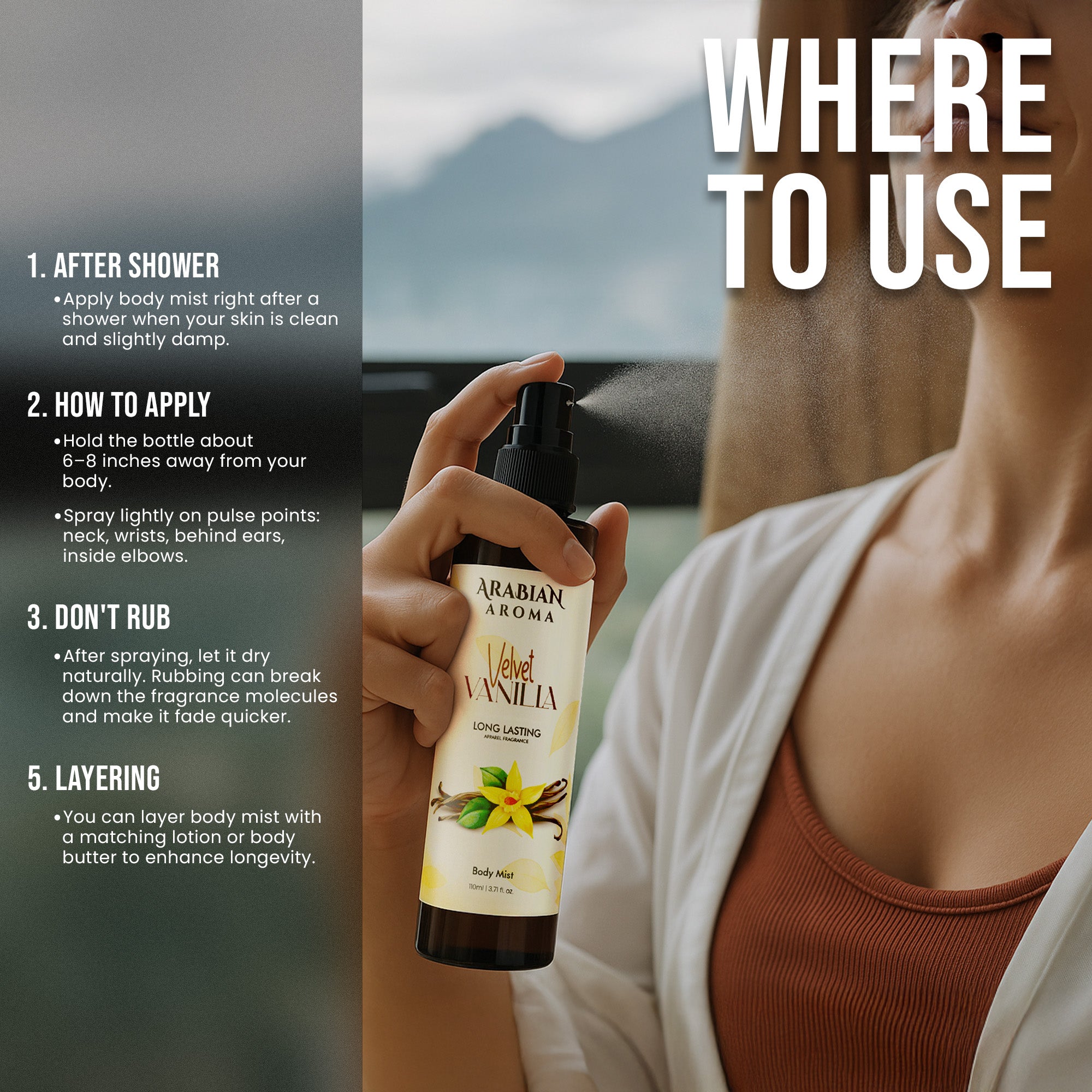 Arabian Aroma Velvet Vanilla Body Mist