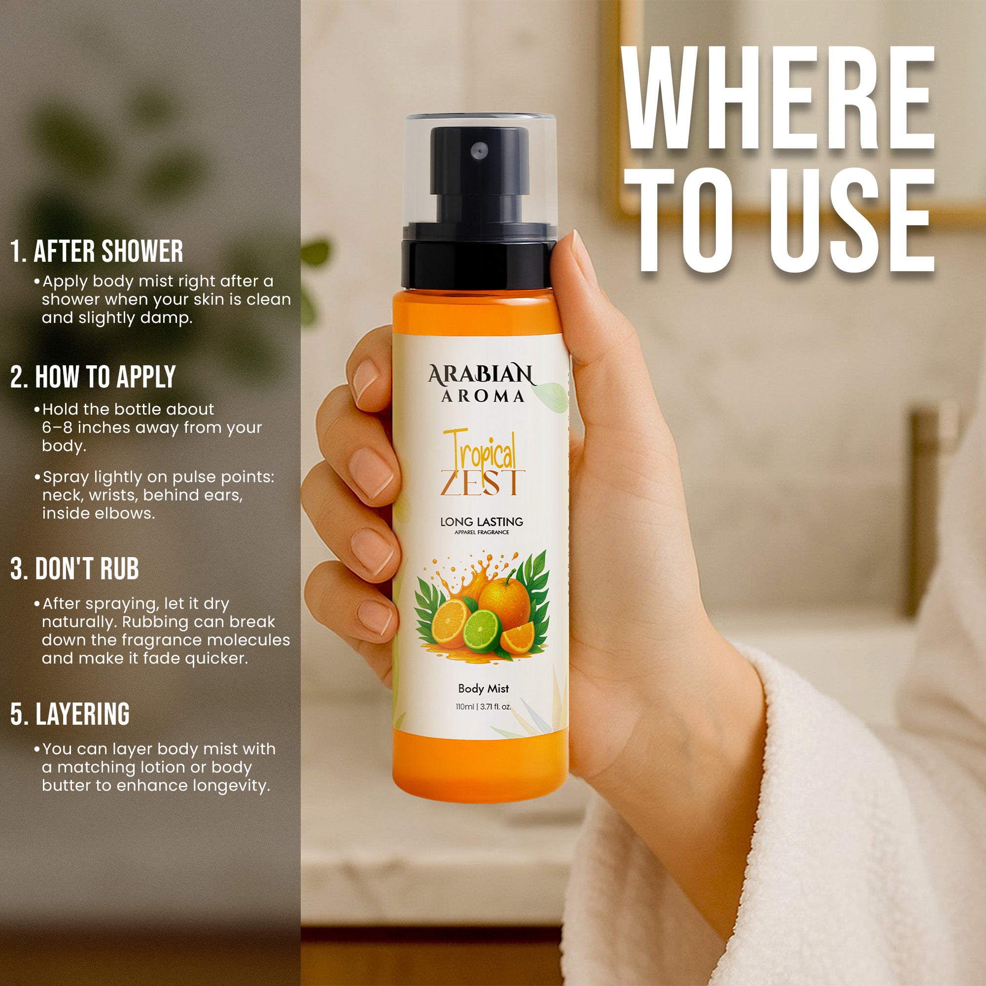 Arabian Aroma Tropical Zest Body Mist